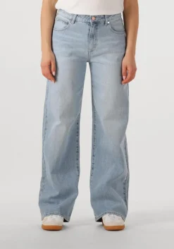 lichtblauwe abrand jeans wide jeans mid baggy gia