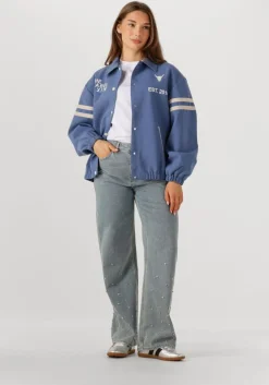 lichtblauwe alix the label jack ladies woven sport bomber