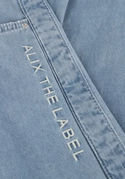 lichtblauwe alix the label straight leg jeans ladies woven chambray denim pants