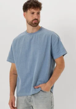 lichtblauwe anerkjendt t-shirt akvillads corduroy s/s tee