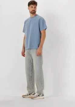 lichtblauwe anerkjendt t-shirt akvillads corduroy s/s tee