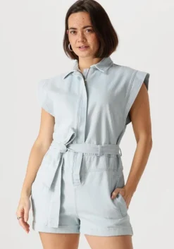 lichtblauwe by-bar playsuits ollie bleeched denim suit