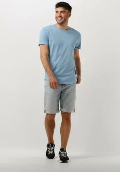 lichtblauwe calvin klein t-shirt badge turn up sleeve