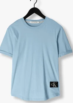 lichtblauwe calvin klein t-shirt badge turn up sleeve