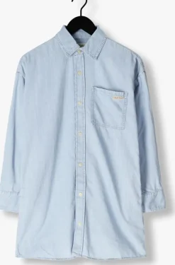 lichtblauwe calvin klein mini jurk tencel loose shirt denim dress