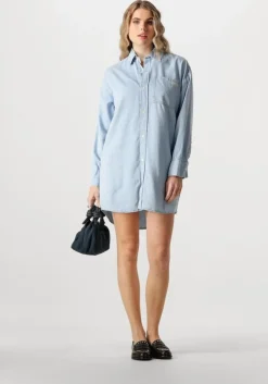 lichtblauwe calvin klein mini jurk tencel loose shirt denim dress