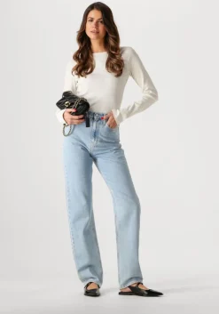 lichtblauwe calvin klein straight leg jeans high rise straight