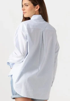 lichtblauwe calvin klein blouses woven label relaxed shirt