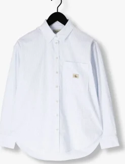 lichtblauwe calvin klein blouses woven label relaxed shirt