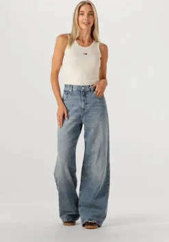 lichtblauwe calvin klein wide jeans the wide leg blue gulf