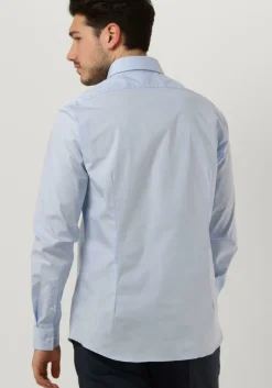lichtblauwe calvin klein klassiek overhemd poplin stretch slim shirt