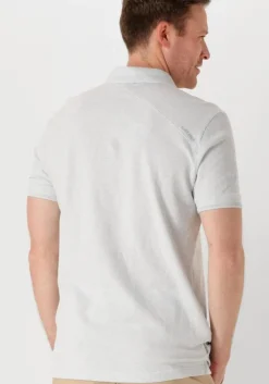 lichtblauwe cast iron polo short sleeve polo popcorn jersey melange