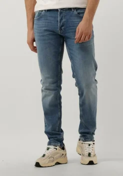 lichtblauwe cast iron slim fit jeans shiftback regular tapered medium indigo wash