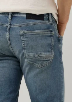 lichtblauwe cast iron slim fit jeans shiftback regular tapered medium indigo wash