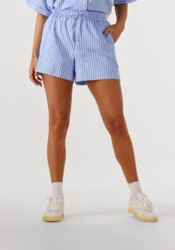 lichtblauwe catwalk junkie korte broek pull on striped short