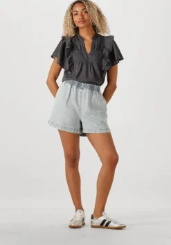 lichtblauwe catwalk junkie korte broek pull on denim short