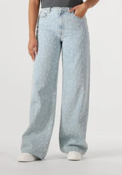 lichtblauwe catwalk junkie wide jeans jeans loose with textured fabric