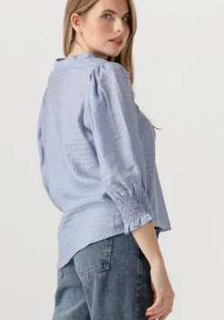 lichtblauwe co'couture blouses charliecc frill ss shirt