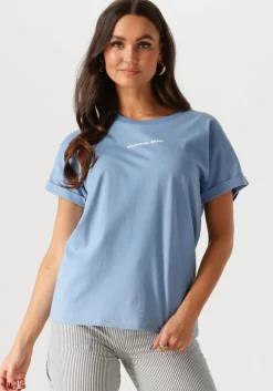 lichtblauwe colourful rebel t-shirt uni logo boxy tee