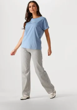 lichtblauwe colourful rebel t-shirt uni logo boxy tee