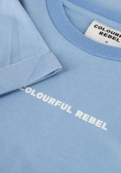 lichtblauwe colourful rebel t-shirt uni logo boxy tee