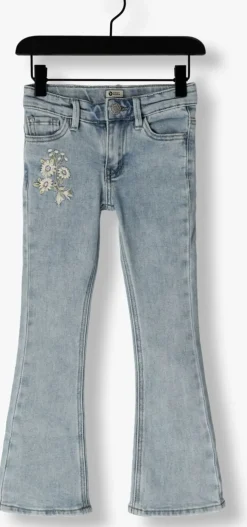 lichtblauwe daily7 flared jeans 2400 flared fit embroderie