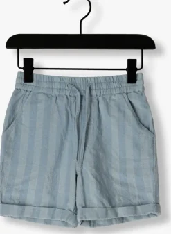 lichtblauwe daily7 korte broek short big stripe