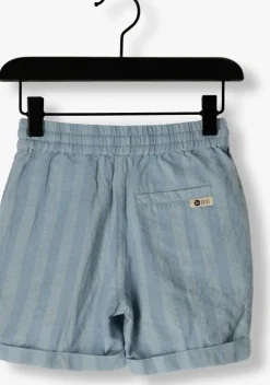 lichtblauwe daily7 korte broek short big stripe