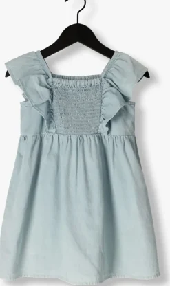 lichtblauwe daily7 mini jurk ruffle dress sleeveless