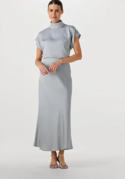 lichtblauwe drykorn midirok nevida