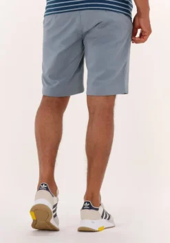 lichtblauwe dstrezzed korte broek jogger shorts twill knit