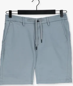 lichtblauwe dstrezzed korte broek jogger shorts twill knit