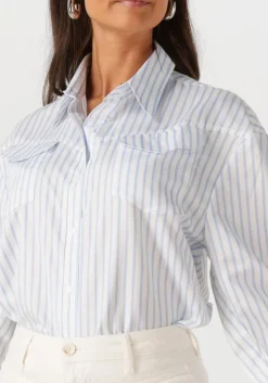 lichtblauwe est'seven blouses franky blouse