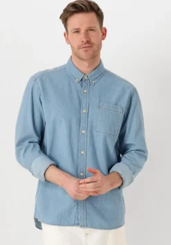 lichtblauwe forét casual overhemd hornet chambray shirt
