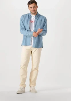 lichtblauwe forét casual overhemd hornet chambray shirt