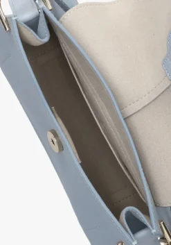 lichtblauwe furla handtas flow mini top handle