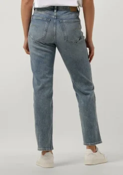 lichtblauwe g-star raw straight leg jeans viktoria high straight wmn