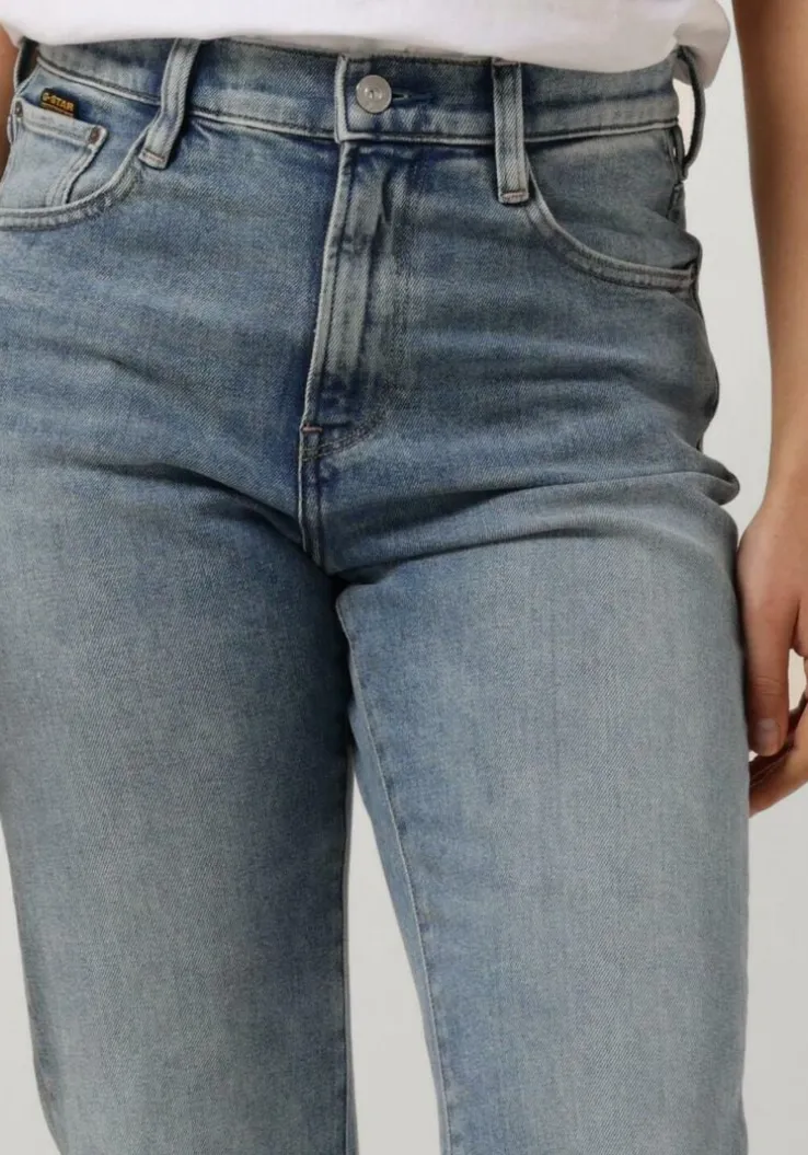 lichtblauwe g-star raw straight leg jeans viktoria high straight wmn