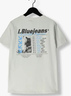 lichtblauwe indian blue jeans t-shirt t-shirt badge and backprint