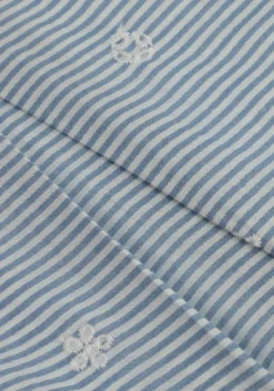 lichtblauwe indian blue jeans blouses stripe embroidery shirt