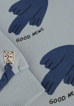 lichtblauwe jelly mallow sweater bird sweatshirt blue