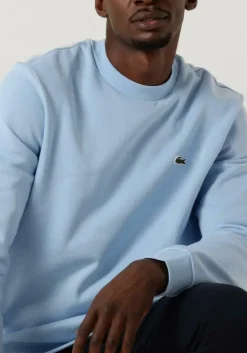 lichtblauwe lacoste sweater classic fit brushed fleece sweatshirt