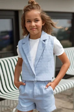 lichtblauwe like flo gilet denim flo gilet