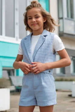 lichtblauwe like flo korte broek finn flo short