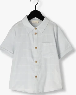 lichtblauwe lil' atelier klassieke overhemden nmmfrido ss loose shirt lil