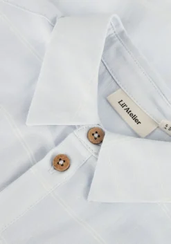 lichtblauwe lil' atelier klassieke overhemden nmmfrido ss loose shirt lil