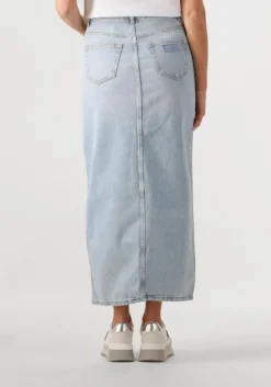 lichtblauwe liu jo midirok gonna lunga straight