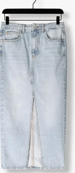 lichtblauwe liu jo midirok gonna lunga straight