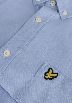 lichtblauwe lyle & scott casual overhemd regular fit light weight oxford shirt