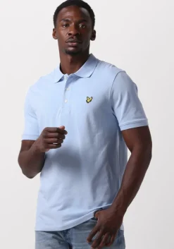 lichtblauwe lyle & scott polo plain polo shirt